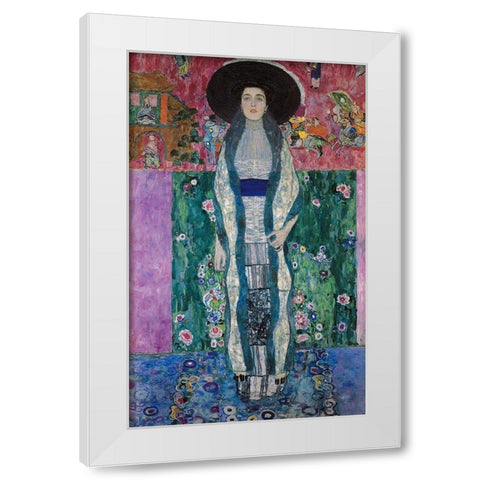 Portrait of Adele Bloch-Bauer White Modern Wood Framed Art Print by Klimt, Gustav