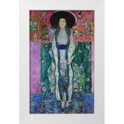 Portrait of Adele Bloch-Bauer White Modern Wood Framed Art Print by Klimt, Gustav