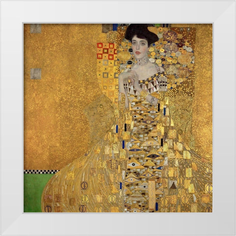 Portrait of Adele Bloch-Bauer I White Modern Wood Framed Art Print by Klimt, Gustav