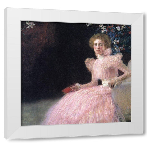 Bildnis Sonja Knips White Modern Wood Framed Art Print by Klimt, Gustav