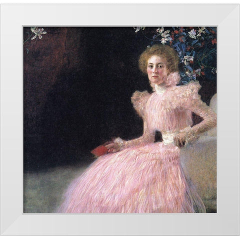 Bildnis Sonja Knips White Modern Wood Framed Art Print by Klimt, Gustav
