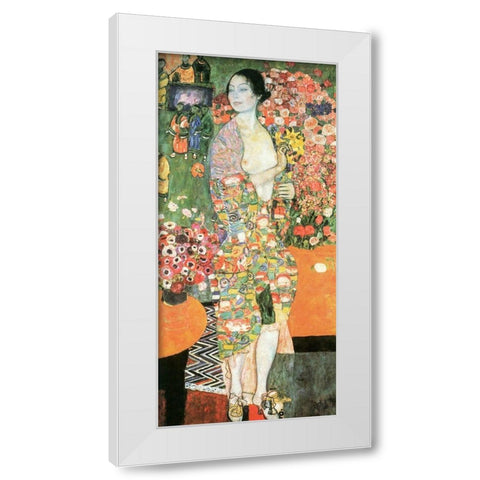 The Dancer White Modern Wood Framed Art Print by Klimt, Gustav