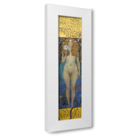Nuda Veritas White Modern Wood Framed Art Print by Klimt, Gustav