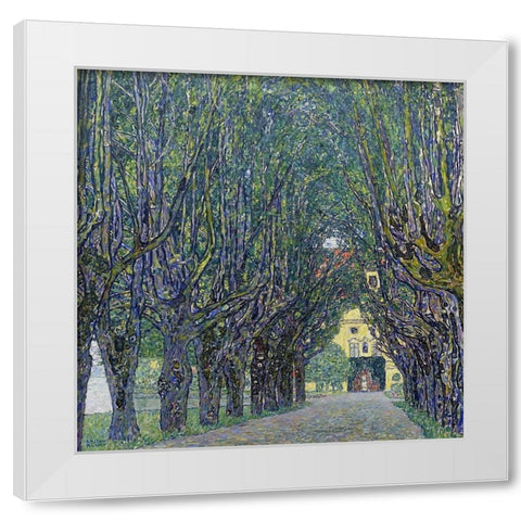 Allee at Schloss Kammer White Modern Wood Framed Art Print by Klimt, Gustav