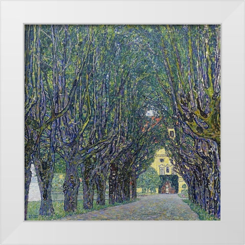 Allee at Schloss Kammer White Modern Wood Framed Art Print by Klimt, Gustav