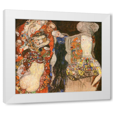 The Bride White Modern Wood Framed Art Print by Klimt, Gustav