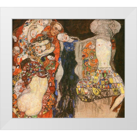 The Bride White Modern Wood Framed Art Print by Klimt, Gustav