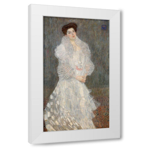 Portrait of Hermine Gallia White Modern Wood Framed Art Print by Klimt, Gustav