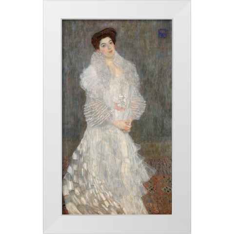 Portrait of Hermine Gallia White Modern Wood Framed Art Print by Klimt, Gustav