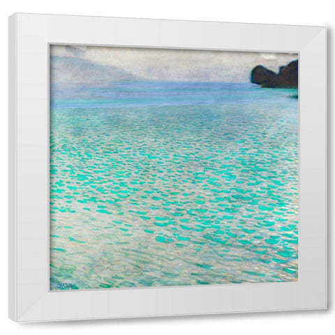 Attersee White Modern Wood Framed Art Print by Klimt, Gustav