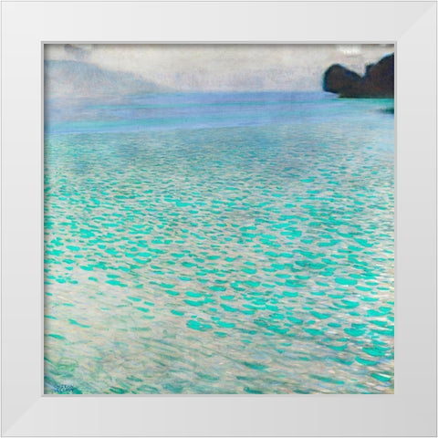 Attersee White Modern Wood Framed Art Print by Klimt, Gustav