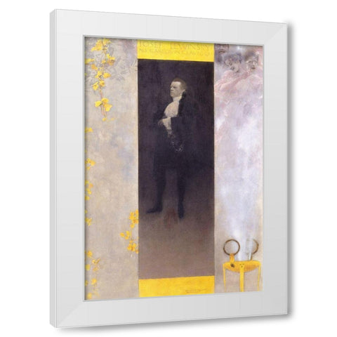 Der Hofschauspieler Josef Lewinsky als Carlos in Clavigo White Modern Wood Framed Art Print by Klimt, Gustav
