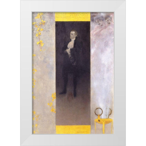 Der Hofschauspieler Josef Lewinsky als Carlos in Clavigo White Modern Wood Framed Art Print by Klimt, Gustav
