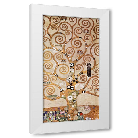 The Tree of Life White Modern Wood Framed Art Print by Klimt, Gustav