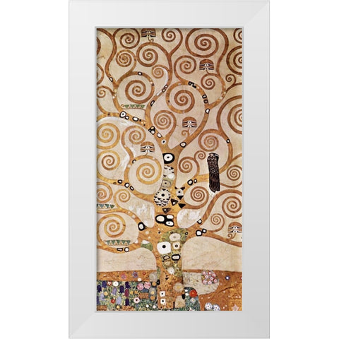 The Tree of Life White Modern Wood Framed Art Print by Klimt, Gustav