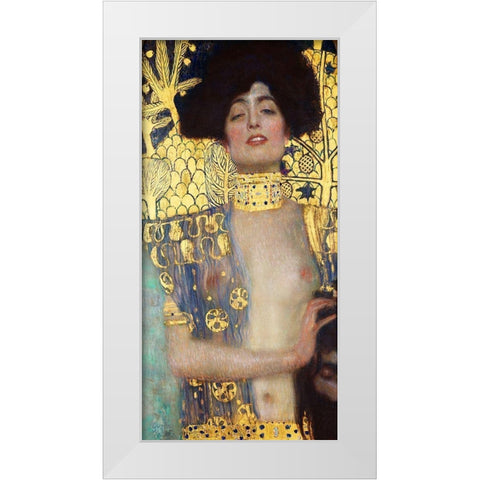 Judith and the Head of Holofernes White Modern Wood Framed Art Print by Klimt, Gustav