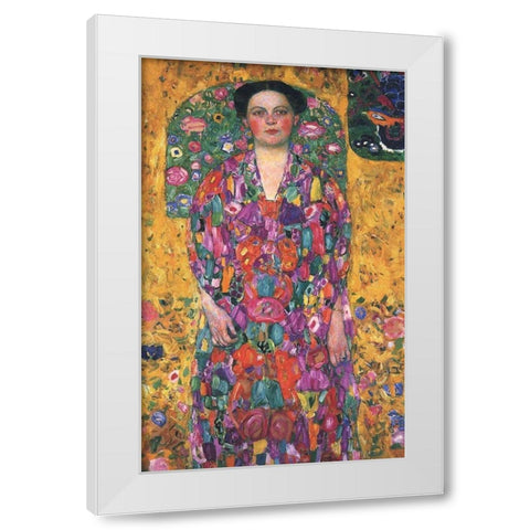 Portrait of Eugenia Primavesi White Modern Wood Framed Art Print by Klimt, Gustav
