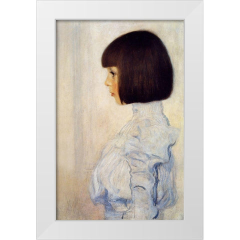 Portrait of Helene Klimt White Modern Wood Framed Art Print by Klimt, Gustav