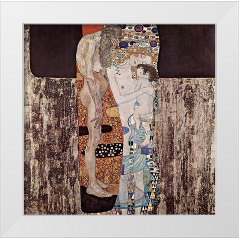 The Three Ages of the Woman White Modern Wood Framed Art Print by Klimt, Gustav