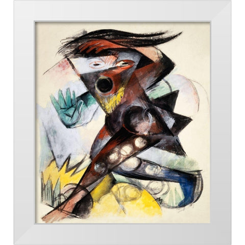 Caliban-figurine for The Tempest by William Shakespeare White Modern Wood Framed Art Print by Marc, Franz