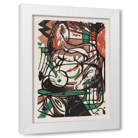 The Birth of Horses White Modern Wood Framed Art Print by Marc, Franz