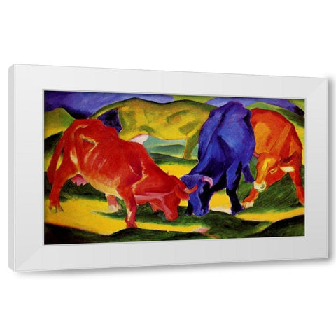 Cows White Modern Wood Framed Art Print by Marc, Franz