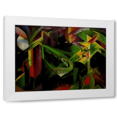 Doe in Cloister Garden White Modern Wood Framed Art Print by Marc, Franz