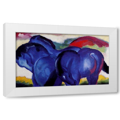 The Small Blue Horses White Modern Wood Framed Art Print by Marc, Franz