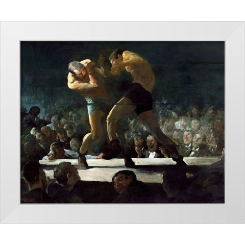 Club Night White Modern Wood Framed Art Print by Bellows, George