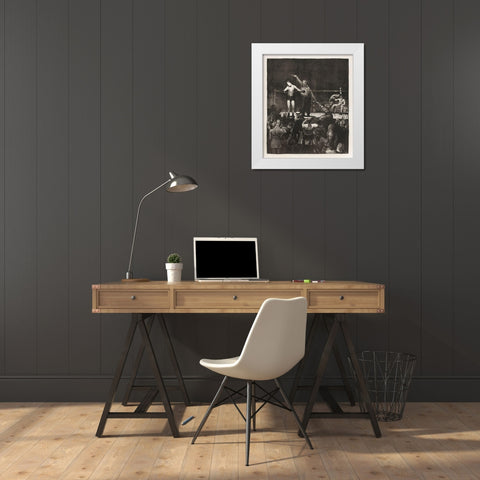Introducing the champion White Modern Wood Framed Art Print by Bellows, George