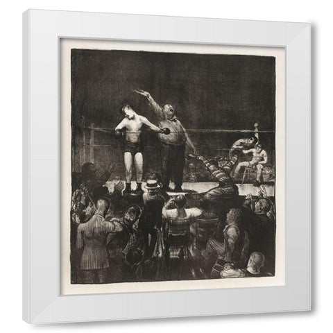 Introducing the champion White Modern Wood Framed Art Print by Bellows, George
