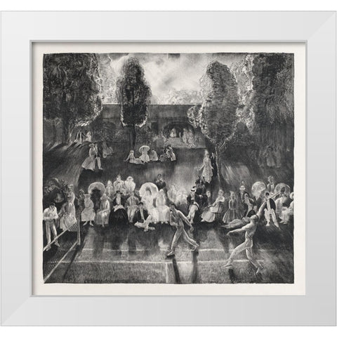 Tennis White Modern Wood Framed Art Print by Bellows, George