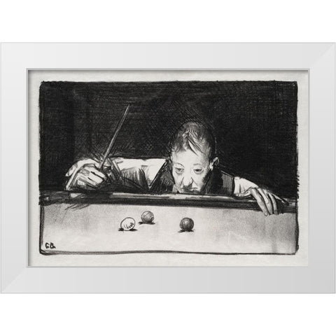 Indoor athlete-first stone White Modern Wood Framed Art Print by Bellows, George