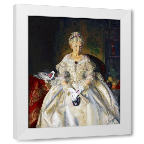 Mrs T in Cream Silk-No 2 White Modern Wood Framed Art Print by Bellows, George