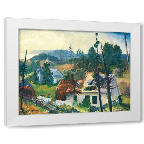 The Red Vine-Matinicus Island-Maine White Modern Wood Framed Art Print by Bellows, George