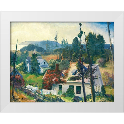 The Red Vine-Matinicus Island-Maine White Modern Wood Framed Art Print by Bellows, George