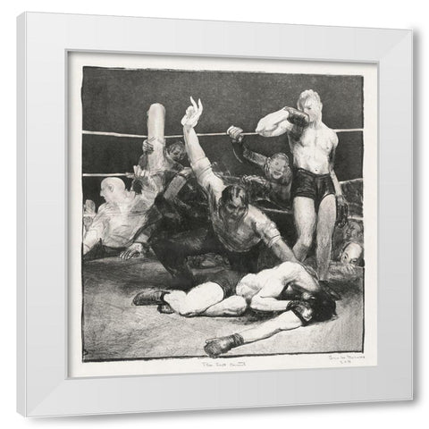 The last count White Modern Wood Framed Art Print by Bellows, George