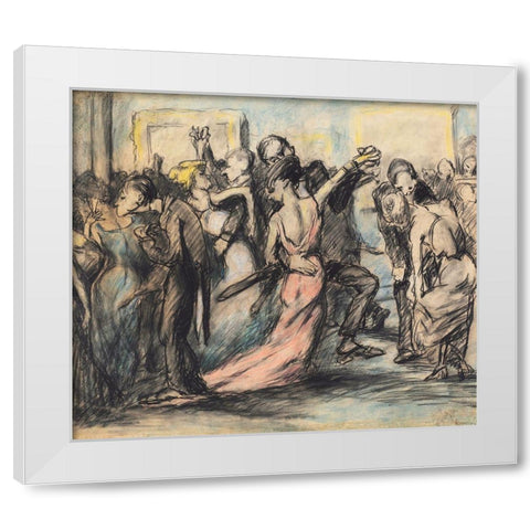 Society Ball White Modern Wood Framed Art Print by Bellows, George