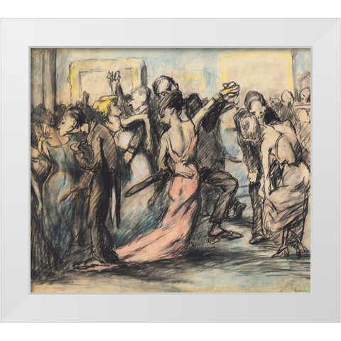 Society Ball White Modern Wood Framed Art Print by Bellows, George