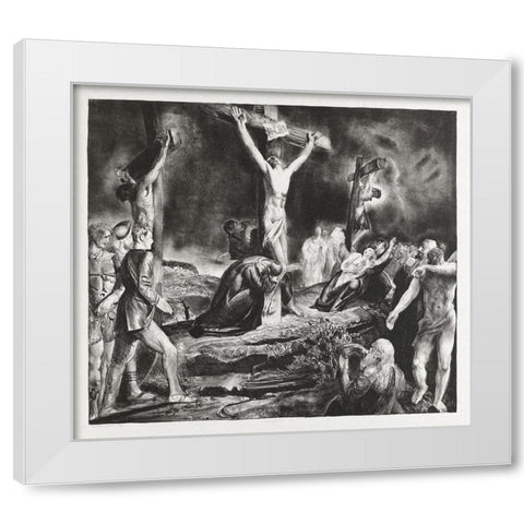 Crucifixion of Christ White Modern Wood Framed Art Print by Bellows, George
