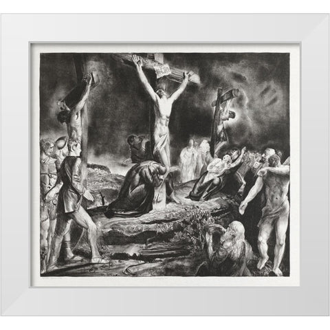 Crucifixion of Christ White Modern Wood Framed Art Print by Bellows, George