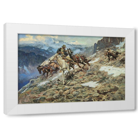 Crippled but Still Coming White Modern Wood Framed Art Print by Russell, Charles Marion