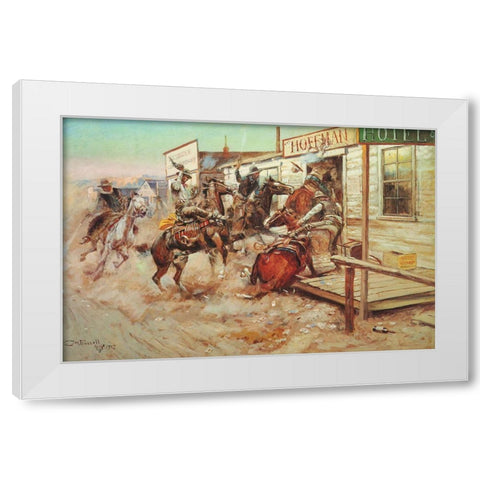 In without Knocking White Modern Wood Framed Art Print by Russell, Charles Marion