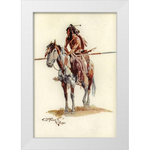 Powder Face White Modern Wood Framed Art Print by Russell, Charles Marion