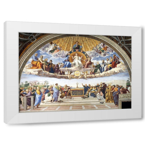 Disputation of the Holy Sacrament White Modern Wood Framed Art Print by Raphael