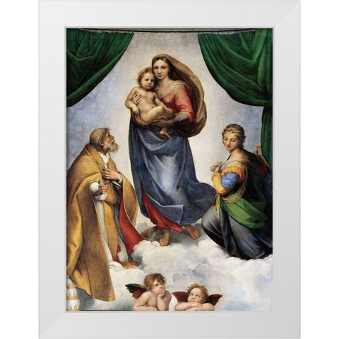 The Sistine Madonna White Modern Wood Framed Art Print by Raphael
