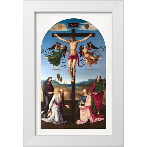 The Mond Crucifixion White Modern Wood Framed Art Print by Raphael