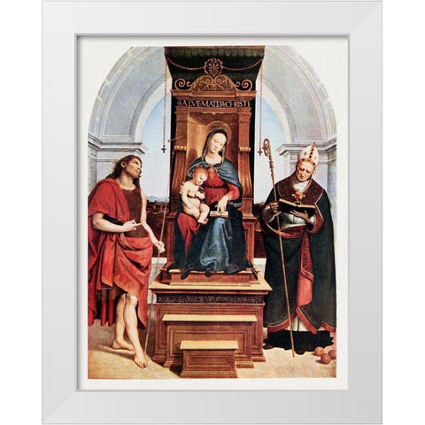 Ansidei Madonna White Modern Wood Framed Art Print by Raphael