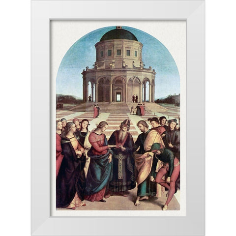 The Marriage of the Virgin White Modern Wood Framed Art Print by Raphael