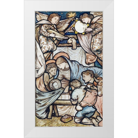 The Nativity White Modern Wood Framed Art Print by Burne–Jones, Edward